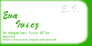 eva ivicz business card